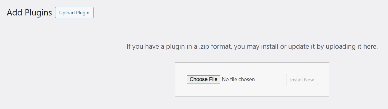 Upload Plugin button
